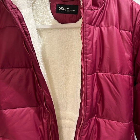 NWT DSG Girls Puffer Coat Insulated Jacket Pink Size XL - Picture 3 of 5
